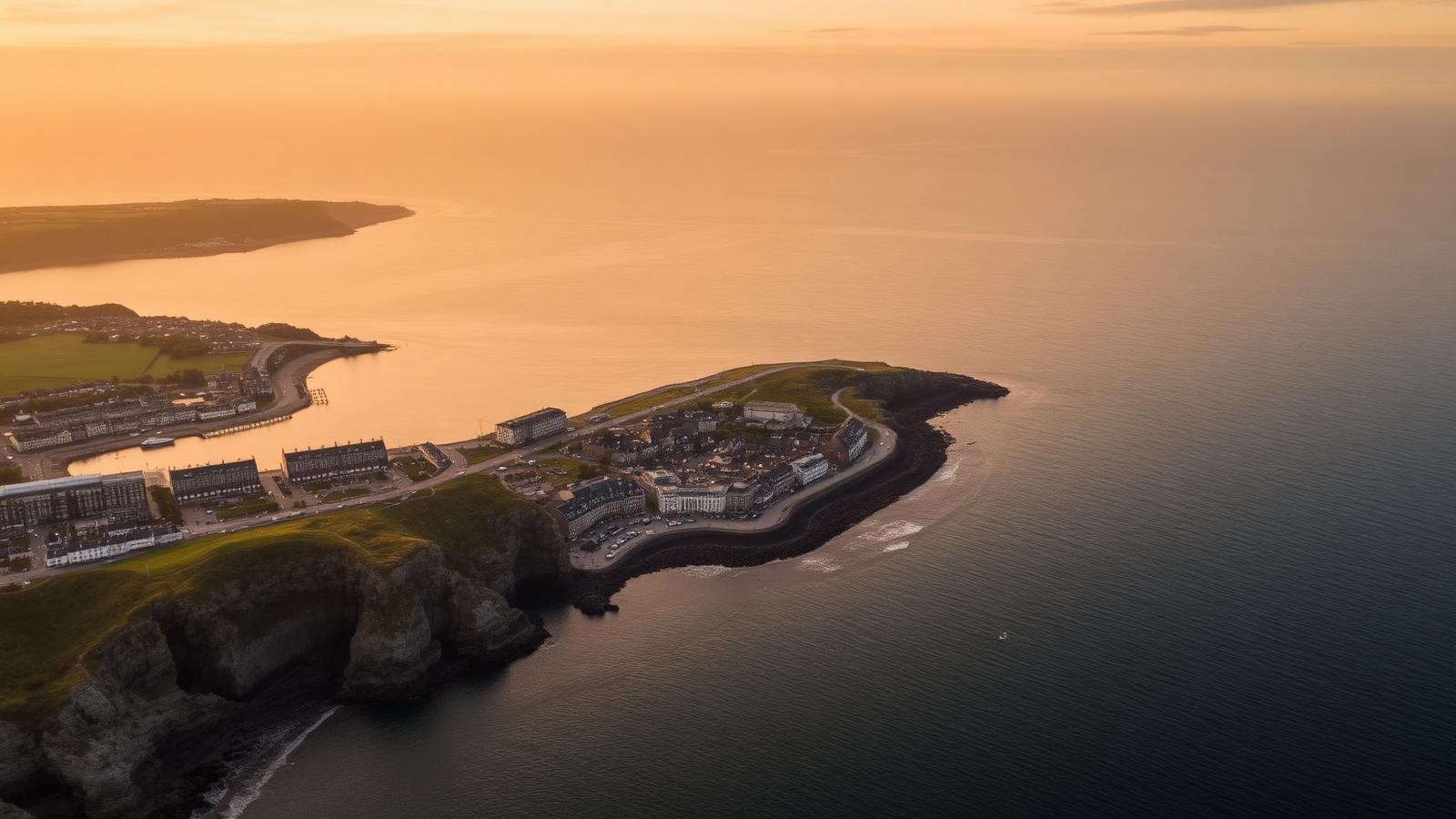 UK coastline at golden hour